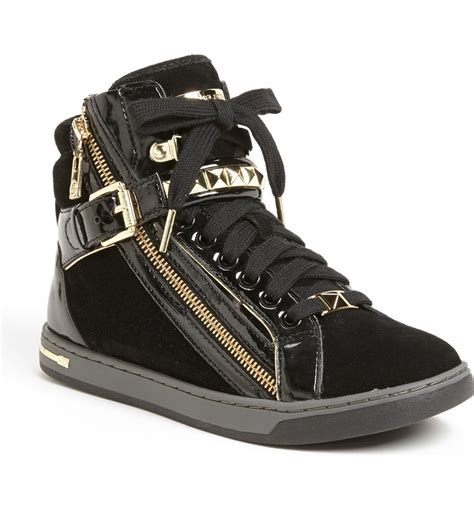 michael kors shoes glam studded high top sneakers|michael kors denim sneakers.